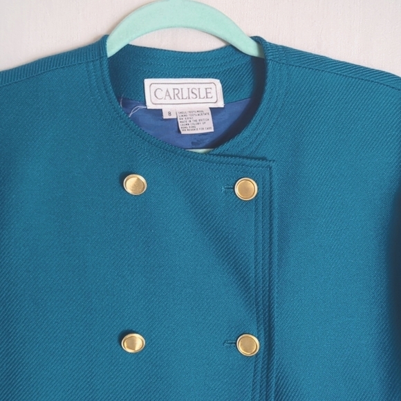 Carlisle Jacket Blazer Dark Turquoise Size 8 - Picture 2 of 6